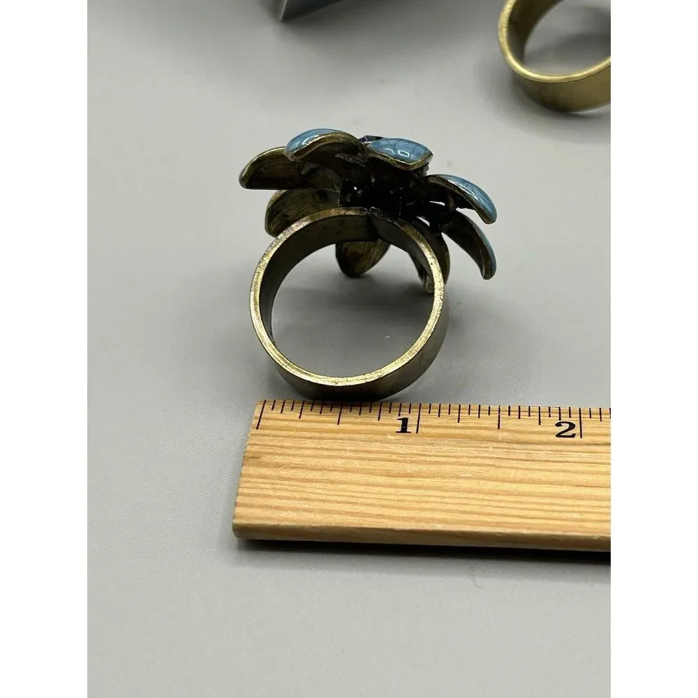 Vintage Tole Painted  Metal‎ Napkin Rings BOX of 4